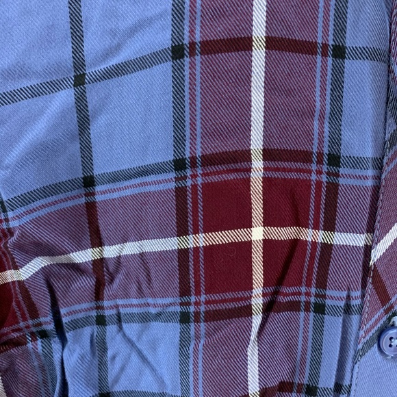 NWT CJ Banks Blue Maroon Plaid Button Down - Picture 5 of 7